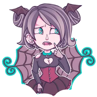 😥 495ac31e Monstro, Terror, Garota, Fofo, Vampiro, Web, Gótico, Halloween telegram sticker