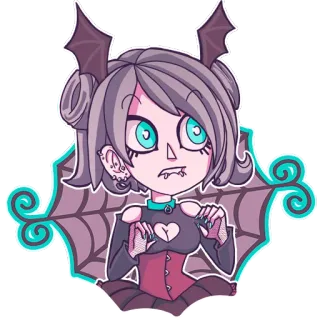 😯 7d03f52d adesivo, desenho animado, morcego, halloween, gótico telegram sticker