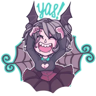 👏 aae83e52 yas! desenho animado, morcego, fofo, celebração, alegria, eita, feliz telegram sticker