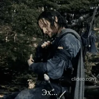 😔 763630e6 Aragorn The Lord of the Rings Эх... 아라곤, 반지의 제왕, 가운데 손가락, 모욕적인 제스처 telegram sticker