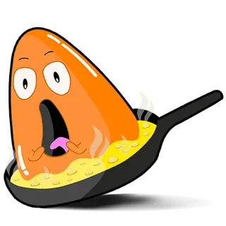 😱 63bae8c7 Essen, verängstigt, Pfanne, Kochen, Cartoon telegram sticker