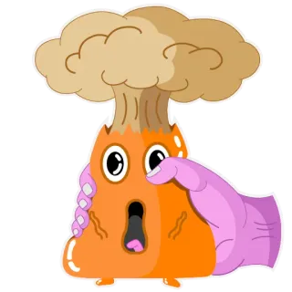 🤯 badc3e58 Cartoon, Bombe, Explosion, Atompilz telegram sticker