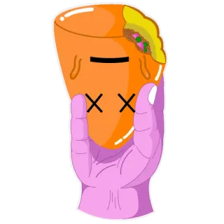 😵 c6525b70 orange, hand, tot, frucht, essen telegram sticker