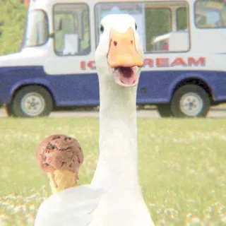 🦆 76a08a9a ICE CREAM pato, sorvete, cone, animal, comida, guloseima whatsapp sticker