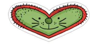 ❤ 4498c7e9 coeur, animal, autocollant, dessin animé, mignon, visage whatsapp sticker