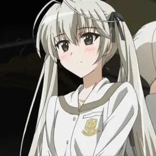 😶 0974369b Anime, Mädchen, Charakter, Weißes Haar, Zöpfe, Schuluniform whatsapp sticker
