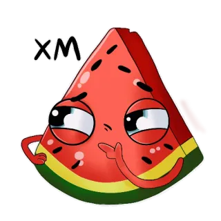 😏 2c8c21f3 XM 수박, 과일, 만화, 귀여운, 음식 telegram sticker