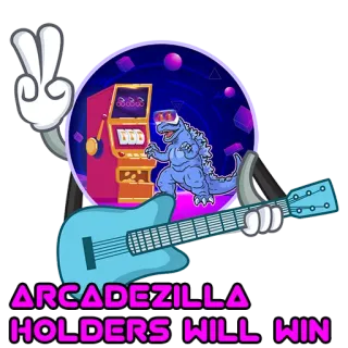 💵 b271b576 Godzilla ARCADEZILLA HOLDERS WILL WIN 哥斯拉, 街机, 胜利, 加密货币, 游戏, 怪物 whatsapp sticker