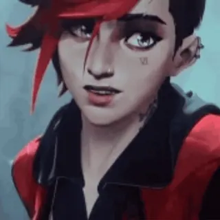 😉 228248de Vi Arcane Vi, Arcane, League of Legends, Personaje, Dibujos animados, Videojuego whatsapp sticker