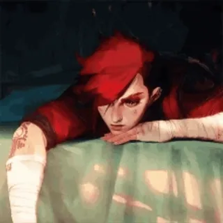 🤨 71a0a2df Vi Arcane Arcane, Vi, Netflix, pelo rojo, luchador, tatuajes, personaje whatsapp sticker