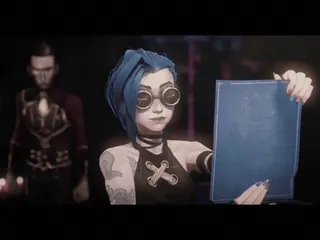 🕺 57b27e17 Jinx Arcane jinx, arcane, netflix, powder, rambut biru telegram sticker