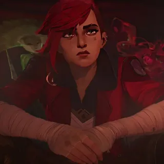 🕳 45a1abdf Vi Arcane Аркейн, League of Legends, Netflix, Аниме, Рыжие волосы, Вай telegram sticker