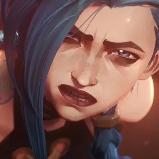 🕳 74299648 Jinx Arcane jinx, arcane, league of legends, мультфильм, анимированный telegram sticker