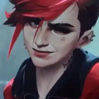 😉 6c964229 Vi Arcane Arcano, Vi, Personagem, Animado, Cabelo ruivo, Punk whatsapp sticker