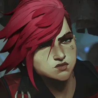 ✖ 1fd290df Vi Arcane Arcane, Vi, personaggio, animazione, capelli rossi, faccia telegram sticker