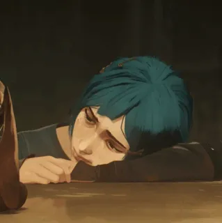 ✖ 25186df5 Vi Arcane Cartone animato, Assonnato, Stanco, Capelli blu, Arcane, Vi telegram sticker