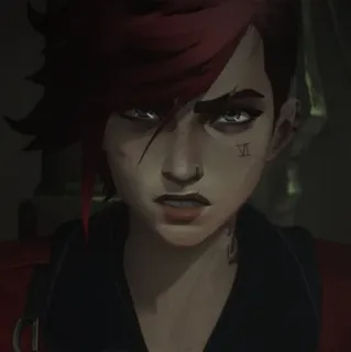 ✖ 47e912ac Vi Arcane Vi, Arcane, League of Legends, animato, capelli rossi, personaggio telegram sticker