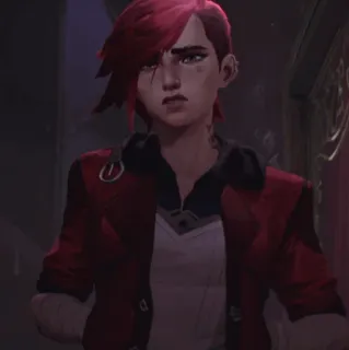 ✖ dceeb049 Vi Arcane Vi, Arcane, videogioco, personaggio, capelli rossi, animato telegram sticker