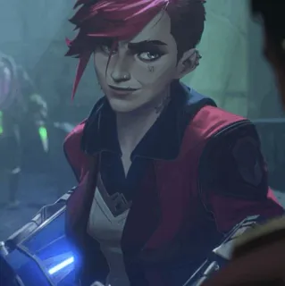 ✖ f1eec0d1 Vi Arcane Vi, Arcane, personaggio, animazione, videogioco, punk telegram sticker