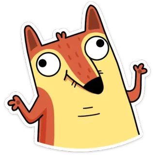 🤷‍♂️ 6af77e07 fox, animal, cartoon, cute, funny, meme, waving, character telegram sticker