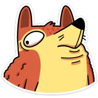 🤭 9c2e91e2 dog, animal, meme, cartoon, funny, illustration telegram sticker