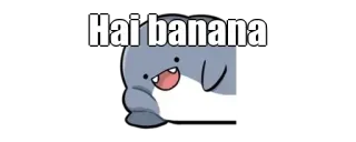 🦈 912266cc Hai banana cartoon, animal, greeting, cute, funny, dolphin telegram sticker