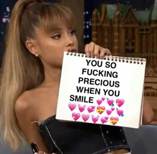 🥰 19fabad6 YOU SO FUCKING PRECIOUS WHEN YOU SMILE оскорбительный, откровенный, текст, ебаный, драгоценный, улыбка telegram sticker