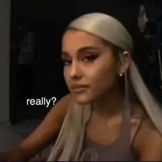 😒 22bba6fe really? Мем, Выражение, Вопрос, Блондинка, Женщина, Человек telegram sticker