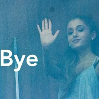 👋 4f5b14ff Bye ариана гранде, пока, до свидания, махать рукой, певица, поп-звезда telegram sticker