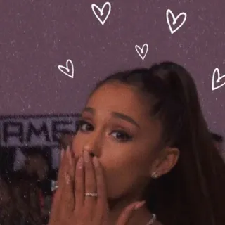 💋 c1d561dc Ariana Grande ариана гранде, поп-певица, знаменитость, сердце, сердечки telegram sticker
