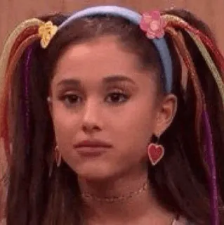 🍸 64cff21e Ariana Grande celebrity, singer, pop star, woman, portrait, pigtails telegram sticker