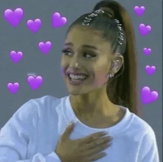 🍸 66fcffaf Ariana Grande singer, celebrity, hearts, pop star, woman telegram sticker