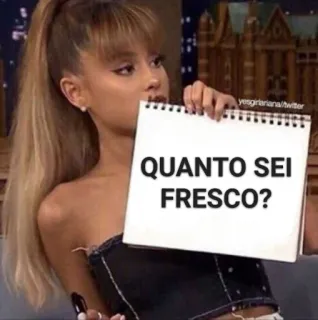 🥶 11360ab0 QUANTO SEI FRESCO? アリアナ・グランデ, ミーム, 面白い, イタリア, 引用, 表現 telegram sticker