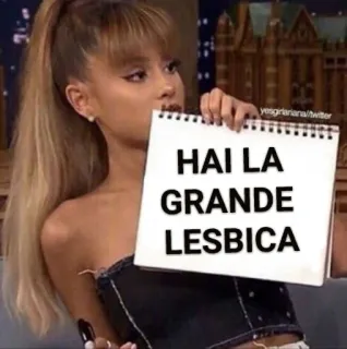 🏳️‍🌈 745ed3af HAI LA GRANDE LESBICA ミーム, テキスト, ユーモア, レズ telegram sticker