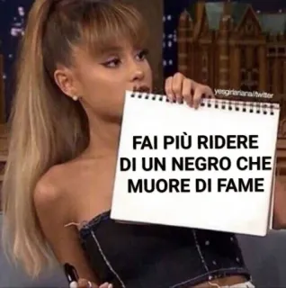 🤣 97099d6d FAI PIÙ RIDERE DI UN NEGRO CHE MUORE DI FAME 攻撃的, 人種差別, 中傷, 差別, ヘイトスピーチ telegram sticker
