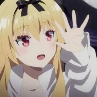 💎 e3c63948 аниме девушка, блондинка, мультфильм, милый, каваий whatsapp sticker