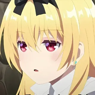 🌙 baa0527e 애니메이션, 여자, 금발 머리, 표정, 만화 whatsapp sticker