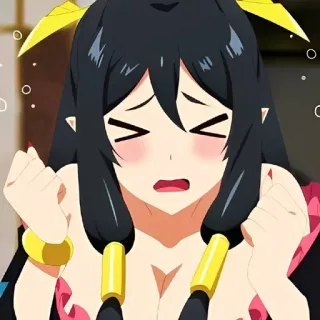 🌙 fd4025fe 애니메이션, 만화, 캐릭터, 여성, 슬픈, 걱정 whatsapp sticker