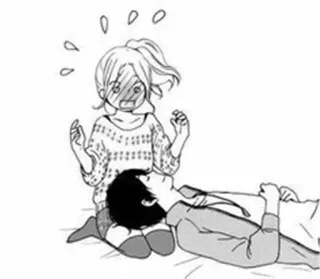 ❤ 2903dc1e anime, manga, couple, romance, shock, awkward telegram sticker