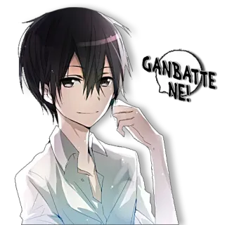 🅰 33fa42e3 GANBATTE NE! anime, boy, japanese, ganbatte, cheer telegram sticker