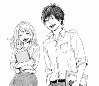 ❤ 378d5d0a anime, manga, couple, friendship, happy, smile, student telegram sticker