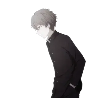 😕 8011acd9 anime, sad, boy, monochrome, lonely telegram sticker