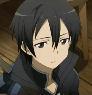 🙁 80e0c6ab Kirito Sword Art Online anime, character, kirito, sword art online, video game, fiction, manga telegram sticker