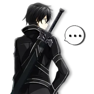 😐 bece22ed Kirito Sword Art Online anime, character, sword, fantasy, Kirito, Sword Art Online telegram sticker