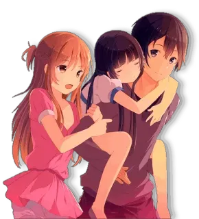 ❤ d174a7cc anime, friends, family, friendship telegram sticker