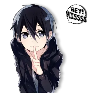 🙂 ec1bd8c5 HEY! HISSSS anime, boy, hisss, cartoon, character, gesture, whisper telegram sticker