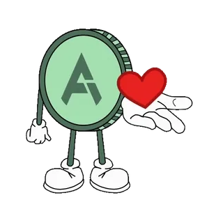 ❤️ 05b2fd6e moneda, amor, personaje, corazón, dibujos animados, símbolo whatsapp sticker