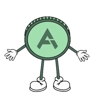 😎 f20bf3a1 moneda, dibujos animados, finanzas, cripto, mascota whatsapp sticker