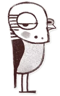 🤨 0b2df120 uccello, cartone animato, schizzo, animale telegram sticker