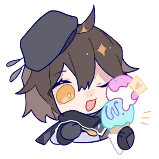 🍨 7faec8a1 ice cream, dessert, cute, chibi telegram sticker